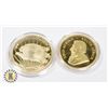 Image 2 : 2 GOLD PLATED 1 OZ GOLD COIN COPIES, NOVELTY