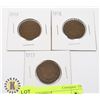 Image 1 : THREE CANADIAN LARGE PENNIES (1917,1918,1919)