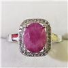 Image 1 : JS130-671 SILVER RHODIUM PLATED RUBY(2.6CT) R