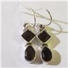 Image 1 : JS130-666 SILVER SMOKEY QUARTZ EARRINGS