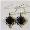 Image 1 : JS130-682 SILVER BLACK ONYX EARRINGS