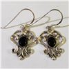 Image 1 : JS130-669 SILVER BLACK ONYX EARRINGS