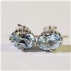 Image 2 : JS130-651 SILVER RHODIUM PLATED BLUE TOPAZ(4C