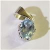Image 4 : JS130-651 SILVER RHODIUM PLATED BLUE TOPAZ(4C