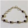 Image 1 : JS130-680 SILVER GARNET BRACELET