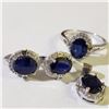 Image 1 : JS130-662 SILVER RHODIUM PLATED SAPPHIRE(10.4