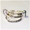 Image 4 : SILVER BLUE TOPAZ AND MARCASITE  SET (~SIZE 8)