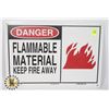 Image 1 : METAL 14" X 10" FLAMMABLE MATERIAL SIGN