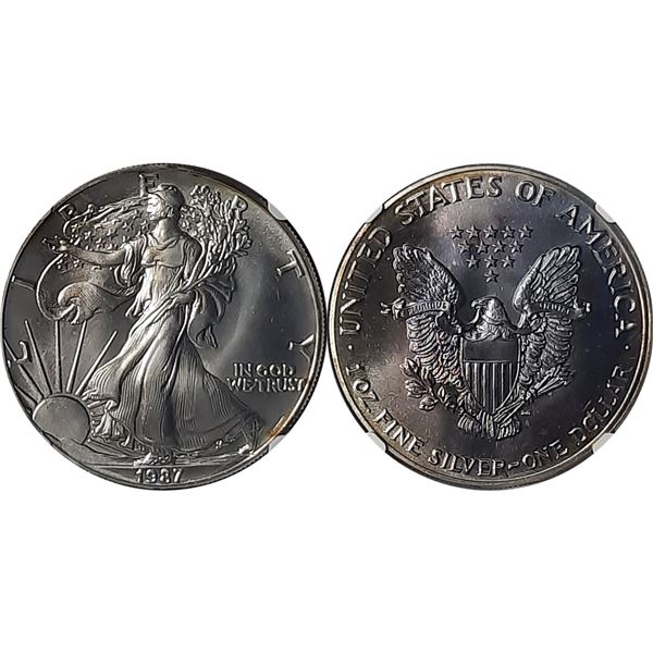 USA, 1987, $1, American Silver Eagle, NGC MS68