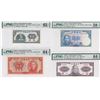 Image 1 : 1931- 45, China, Central Bank of China, 10 cents; 1, 10 & 1,000 Yuan, Y638888J, G883167, ON407366 &