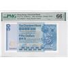 Image 1 : 1982, The Chartered Bank, 50 Dollars, S/N: D202914  PMG 66EPQ.