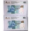 Image 1 : 2016, Hong Kong & Shanghai Banking Corporation, 50 Dollars,  AD 881144 & 881155, ABC Graded 65EPQ .