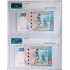 Image 2 : 2016, Hong Kong & Shanghai Banking Corporation, 50 Dollars,  AD 881144 & 881155, ABC Graded 65EPQ .
