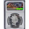 Image 2 : NGC PF66 Ultra Cameo, 1990 Cook Island, $50, silver coin, Endangered Wildlife - Grizzly Bear