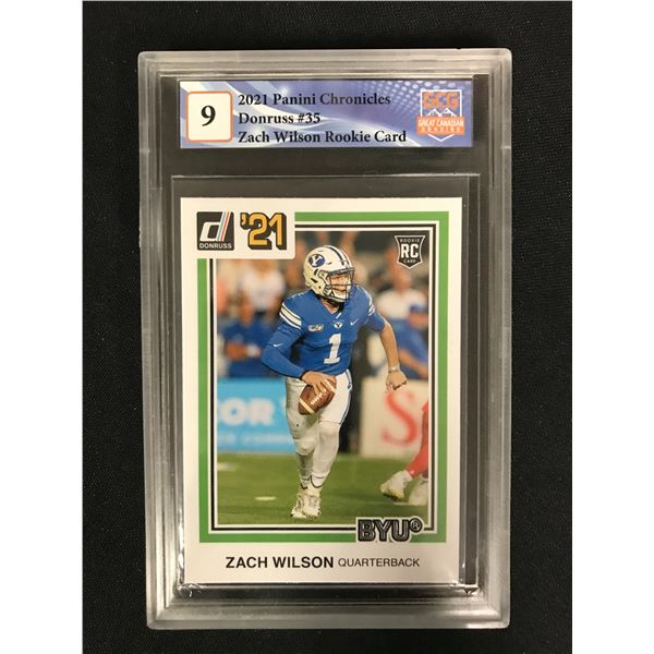 2021 PANINI CHRONICLES DONRUSS NO.33 ZACH WILSON RC (GCG 9)