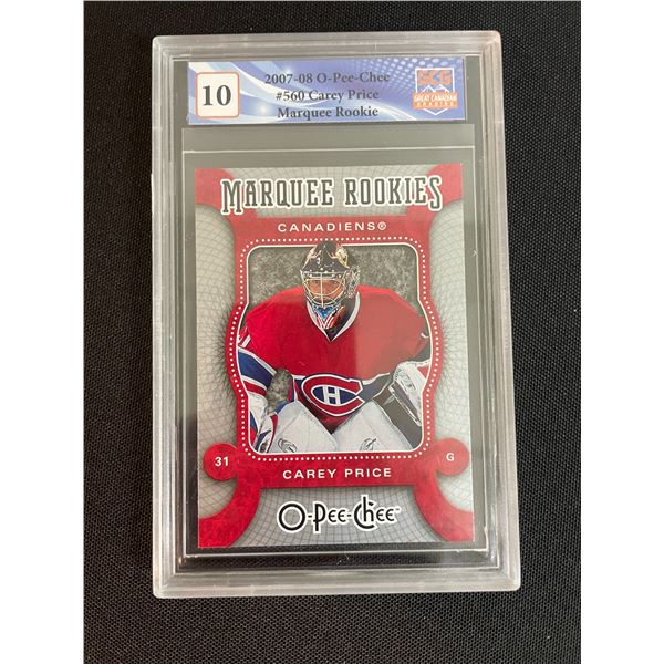 2007-08 O-PEE-CHEE NO.560 CAREY PRICE MARQUEE ROOKIE (GCG 10)