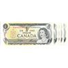 Image 1 : FIVE Consecutive 1973 Bank of Canada One Dollar Bills