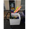 Image 1 : 2 BOXES OF SPORTING GOODS, UMBRELLAS AND FLAGS