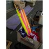 Image 2 : 2 BOXES OF SPORTING GOODS, UMBRELLAS AND FLAGS