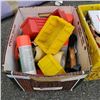 Image 2 : CRATE OF NAILS WITH BOX OF PAINT, PARTS BINS AND MORE
