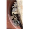 Image 8 : 2 PAILS AND BOX OF NUTS AND BOLTS