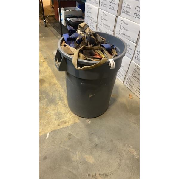 GARBAGE CAN FULL OF FALL ARREST GEAR