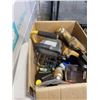 Image 2 : BOX AND PAIL OF AIR NAILERS, HARDWARE, TRAILER LIGHTS
