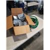 Image 1 : BOX OF GALVANIZED PLANTER POTS AND GARDEN HOSE