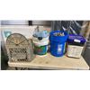 Image 1 : 3 PAILS AND CRATE OF ELECTRICAL HOUSINGS, TOOL HANGING HOOKS, HARDWARE AND RODENTICIDE