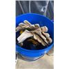 Image 8 : 3 PAILS AND CRATE OF ELECTRICAL HOUSINGS, TOOL HANGING HOOKS, HARDWARE AND RODENTICIDE