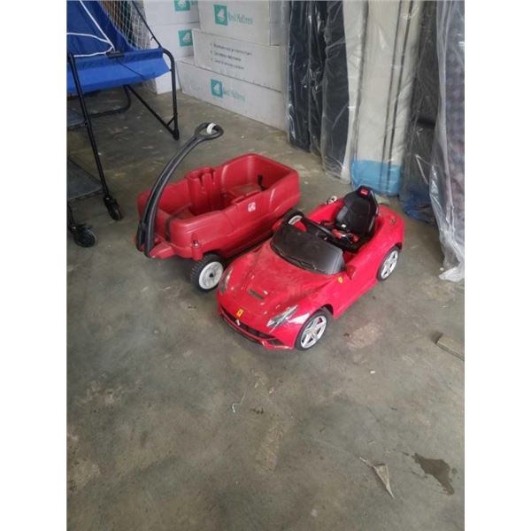 FERRARI REMOTE CONTROL RIDE ON KIDS CAR AND WAGON