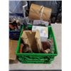 Image 3 : 3 CRATES AND BOX OF SHOP SUPPLIES, SWAGELOK AND COPPER AND BRASS FITTINGS, HARDWARE, HOLE PUNCHES