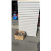 Image 1 : 5 SHEETS OF SLATWALL WITH BOX OF SLATWALL HOOKS