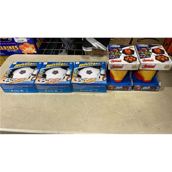 3 NEW HOVERBALLS AND 2 GLOW BUDDY LIGHTS