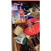 Image 2 : BOX OF COLLECTABLES,ART  GLASS, FIGURES, COCA COLA COLLECTABLE, ROCKET RICHARD CORN FLAKES BOX