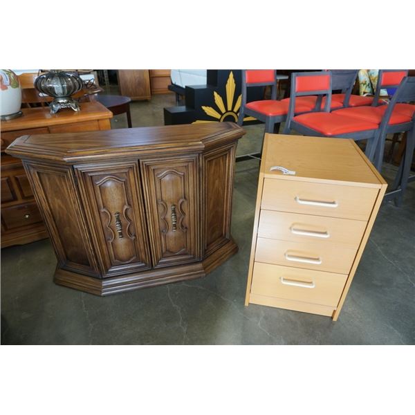 4 DRAWER ENDTABLE AND HALL CABINET