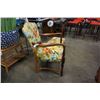 Image 2 : WOOD FRAMED CHAIR AND FOOT STOOL