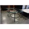 Image 1 : ROUND METAL BASE GLASSTOP COFFEE TABLE