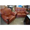 Image 1 : EZTIA LEATHER LOVESEAT AND ARMCHAIR