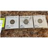 Image 1 : 3 CANADIAN SILVER DIMES 1921, 1928, 1929 .800 SILVER