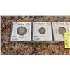Image 2 : 4 1936 CANADA COINS - 25 CENTS, 10 CENTS, 5 CENTS, 1 CENT .800 SILVER (25 CENTS AND 10 CENTS)