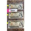 Image 1 : 3 1973 MINT $1 CANADIAN BILLS IN SEQUENCE - 55, 56, 57