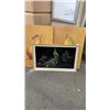 Image 1 : 2 FRUIT PRINTS AND VELVET PEACOCK PRINT