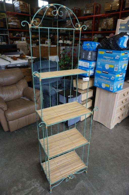Simple Green Wire Rack GREEN WIRE RACK WITH SLAT SHELVES