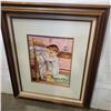 Image 1 : FRAMED WATERCOLOR ON PAPER YOUNG CHILD PRAYER SIGNED B HORCH