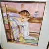 Image 2 : FRAMED WATERCOLOR ON PAPER YOUNG CHILD PRAYER SIGNED B HORCH