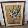 Image 1 : FRAMED WATERCOLOR ON PAPER FLOWERS IN A VASE SIGNED M WRIDE