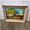 Image 1 : FRAMED OIL ON BOARD MOUNTAIN LANDSCAPE SIGNED DZ