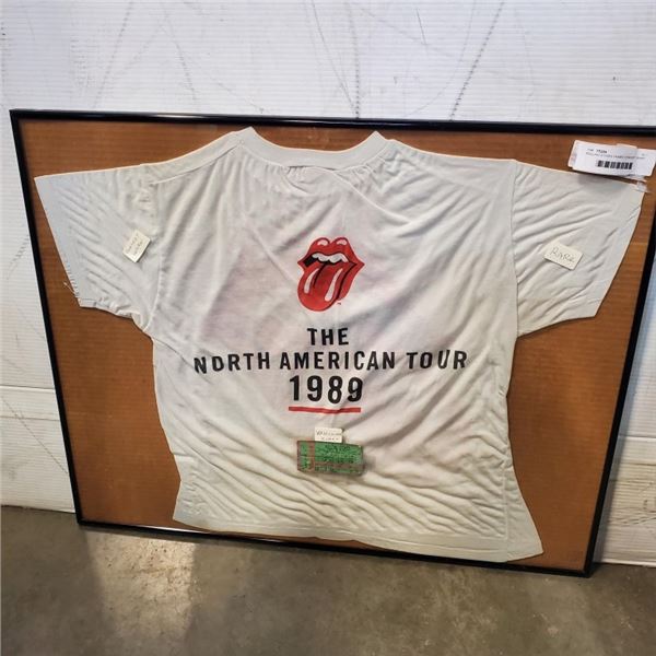 ROLLING STONES FRAMED CONCERT SHIRT AND TICKET 1994 VANCOUVER