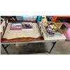 Image 1 : GUN RACK WITH GUN BOOKS, TRAY OF BEAR SPRAY AND MORE